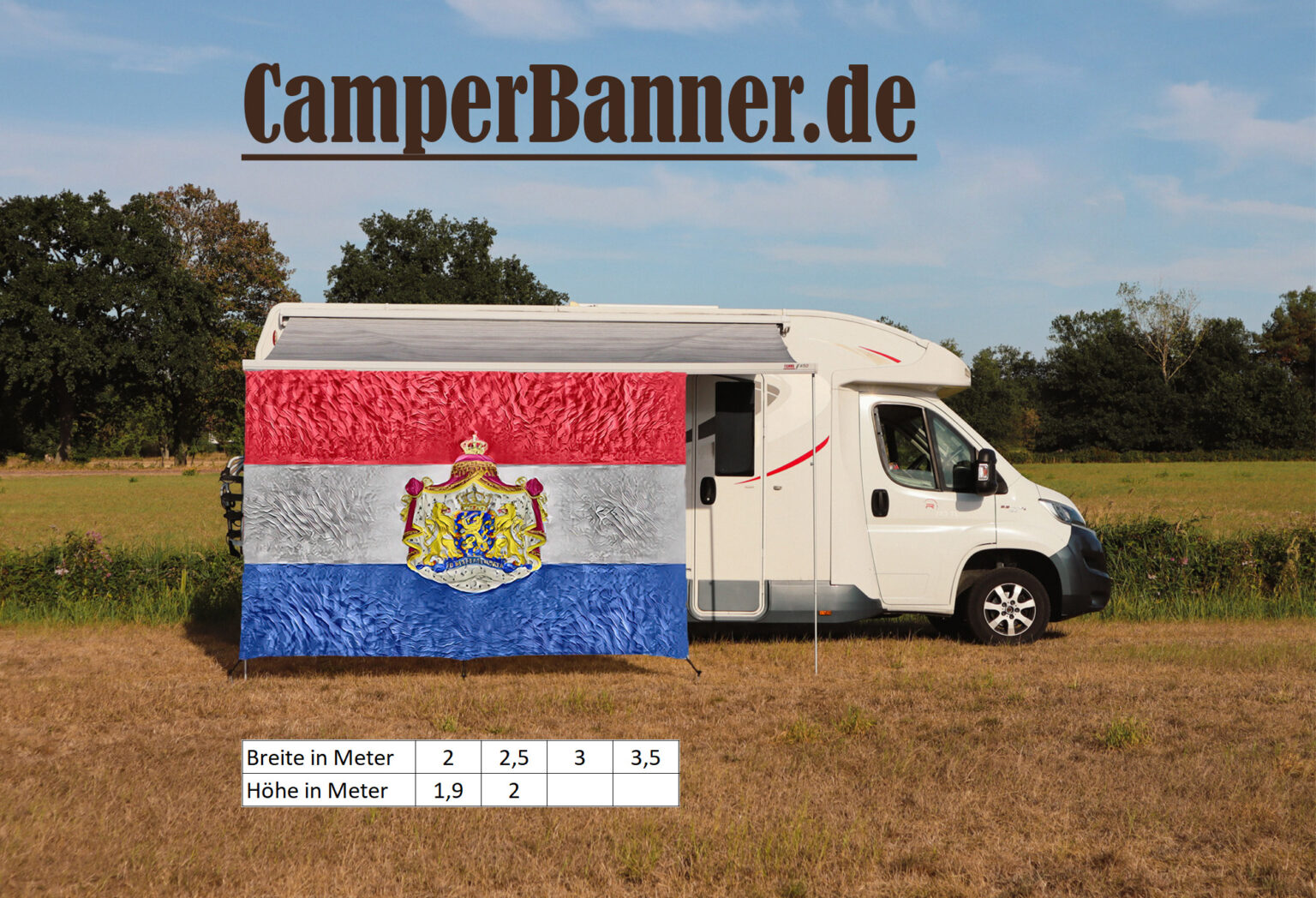 Wohnmobil Banner Markise Sonnenschutz Niederlande Stil Impasto