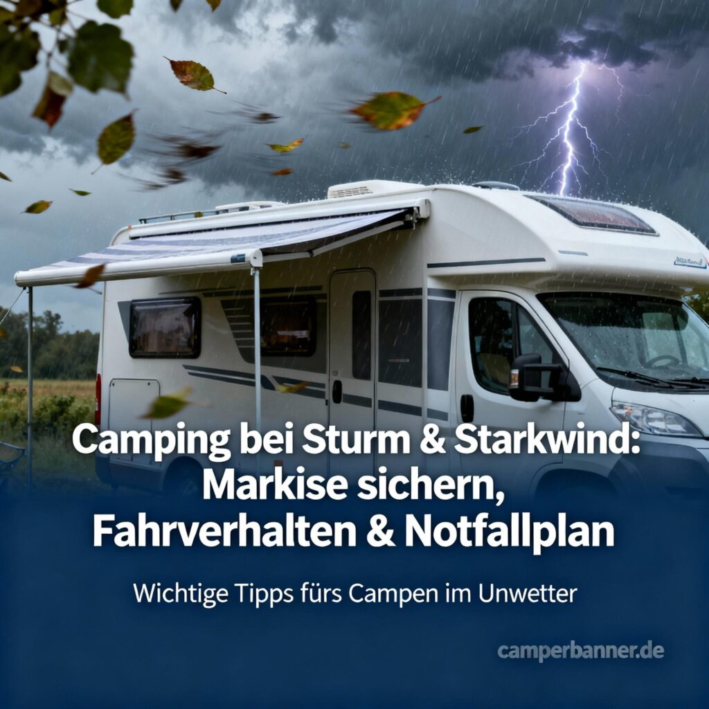 Camping bei Sturm & Starkwind: Markise sichern, Fahrverhalten & Notfallplan